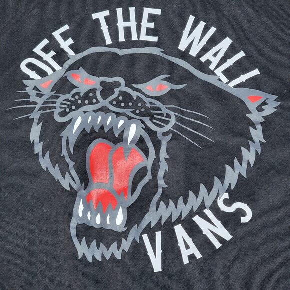 VANS LS Black Unisex Hoodie Panther Graphic - Size Medium - Picture 2 of 7